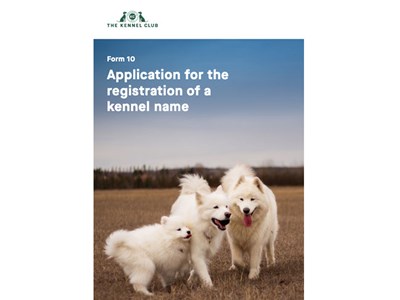 Application for litter registration - cover